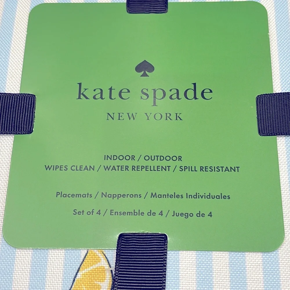 NWT Kate Spade dining bundle: striped lemon wedge placemats & tablecloth